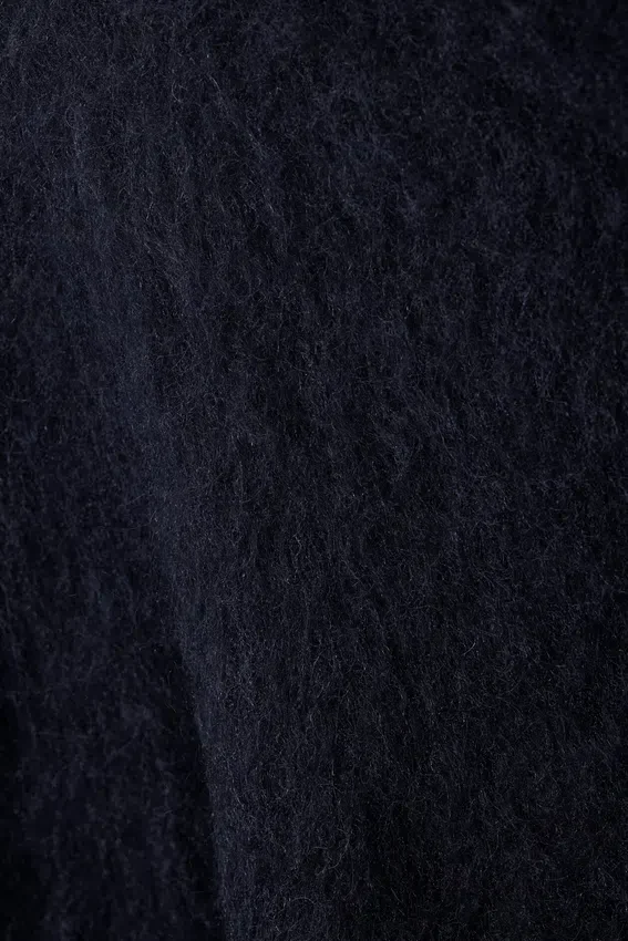 Jerséu oversize de punto en mezcla de mohair – Azul oscuro jaspeado Jerséu oversize de punto en mezcla de mohair – Azul oscuro jaspeado