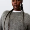 Jerséu oversize de punto en mezcla de mohair – Gris oscuro