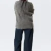 Jerséu oversize de punto en mezcla de mohair – Gris oscuro
