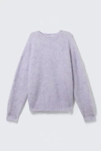Jerséu oversize de punto en mezcla de mohair – Mezcla de morado claro