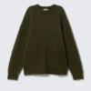Jerséu oversize de punto en mezcla de mohair – Verde oscuro Jerséu oversize de punto en mezcla de mohair – Verde oscuro
