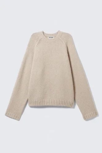 Jerséu raglán de punto suelto – Beige