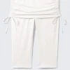 Leggings capri de talle bajo con fruncidos – Blanco roto Leggings capri de talle bajo con fruncidos – Blanco roto