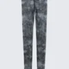 Leggings de malla estampada – Estampado barroco negro