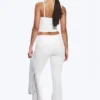 Mallas de yoga acampanadas con cintura doblada – Blanco