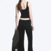 Mallas de yoga acampanadas con cintura doblada – Negro Mallas de yoga acampanadas con cintura doblada – Negro
