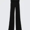 Mallas de yoga acampanadas con cintura doblada – Negro Mallas de yoga acampanadas con cintura doblada – Negro
