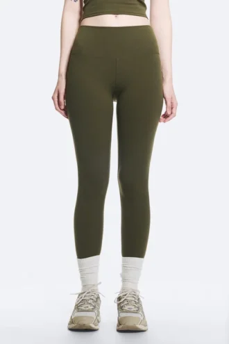 Mallas deportivas de cintura alta – Verde caqui oscuro