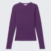 Manga larga de corte ajustado – Morado oscuro Manga larga de corte ajustado – Morado oscuro