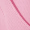 Mini camiseta Henley de canalé – Rosa