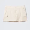 Mini falda cargo de algodón – Blanco roto Mini falda cargo de algodón – Blanco roto