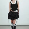 Mini falda Cloud de talle bajo – Negro apagado