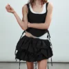 Mini falda Cloud de talle bajo – Negro apagado
