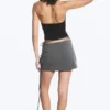 Mini falda cruzada con tirantes – Gris oscuro jaspeado