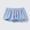 Mini falda de algodón estilo globo – Azul a rayas Mini falda de algodón estilo globo – Azul a rayas