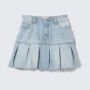 Mini falda vaquera plisada – Azul fresco – Azul claro