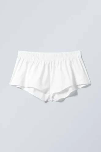 Mini pantalones cortos de algodón – Blanco