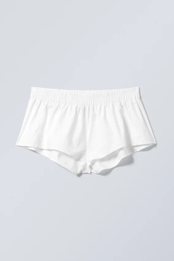 Mini pantalones cortos de algodón – Blanco Mini pantalones cortos de algodón – Blanco