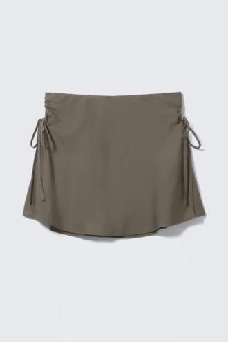 Minifalda con fruncidos y cordón – Dark Mole