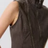 Minivestido ajustado con cremallera y corte curvilíneo – Gris oscuro