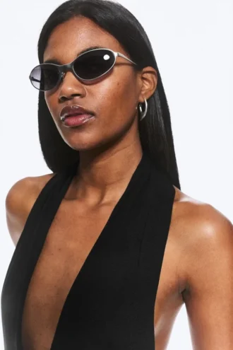 Minivestido con cuello halter – Negro