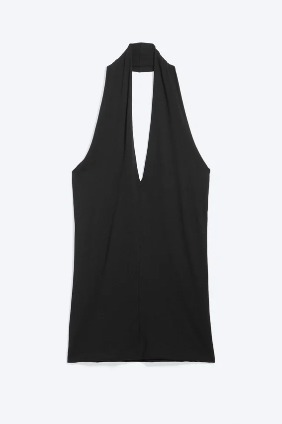 Minivestido con cuello halter – Negro Minivestido con cuello halter – Negro