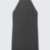 Minivestido con cuello halter y pedrería – Gris oscuro Minivestido con cuello halter y pedrería – Gris oscuro