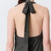 Minivestido con cuello vuelto y tirantes al cuello, de jacquard – Gris oscuro Minivestido con cuello vuelto y tirantes al cuello, de jacquard – Gris oscuro