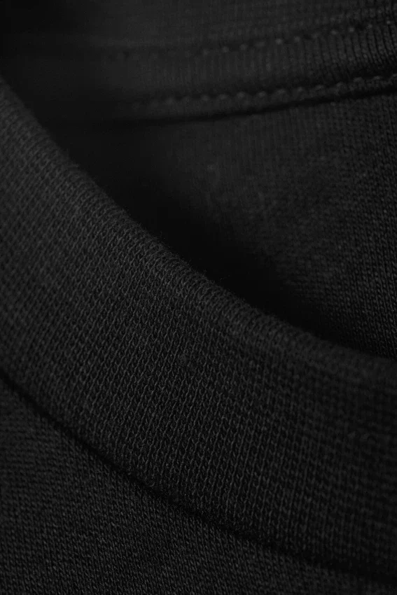 Minivestido de algodón de manga larga – Negro Minivestido de algodón de manga larga – Negro