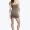 Minivestido de jersey con cuello en V – Gris empolvado Minivestido de jersey con cuello en V – Gris empolvado