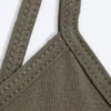 Minivestido de jersey con cuello en V – Gris empolvado Minivestido de jersey con cuello en V – Gris empolvado