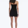 Minivestido de jersey con cuello en V – Negro Minivestido de jersey con cuello en V – Negro