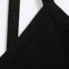 Minivestido de jersey con cuello en V – Negro Minivestido de jersey con cuello en V – Negro