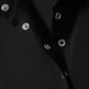 Minivestido de manga larga con botones a presión – Negro