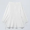 Minivestido de popelín de algodón con detalle de lazo – Blanco Minivestido de popelín de algodón con detalle de lazo – Blanco