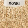 Minivestido de punto transparente con lentejuelas – Beige dorado