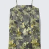 Minivestido de sarga con lazo en la espalda – Gris – Estampado floral