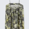 Minivestido de sarga con lazo en la espalda – Gris – Estampado floral