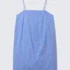 Minivestido de sarga con lazos – Azul Minivestido de sarga con lazos – Azul