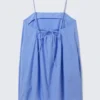Minivestido de sarga con lazos – Azul Minivestido de sarga con lazos – Azul
