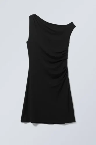 Minivestido drapeado – Negro