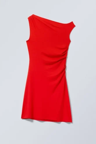 Minivestido drapeado – Rojo