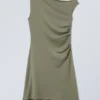 Minivestido drapeado – Verde caqui apagado Minivestido drapeado – Verde caqui apagado