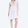 Minivestido holgado con cuello en V – Blanco Minivestido holgado con cuello en V – Blanco