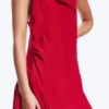 Minivestido sin mangas con cuello cuadrado – Rojo brillante