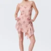 Minivestido sin mangas con cuello cuadrado – Rosa – Estampado floral