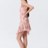 Minivestido sin mangas con cuello cuadrado – Rosa – Estampado floral