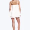 Minivestido sin mangas de corte globo – Blanco