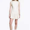 Minivestido sin mangas de sarga – Blanco Minivestido sin mangas de sarga – Blanco