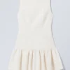 Minivestido sin mangas de sarga – Blanco Minivestido sin mangas de sarga – Blanco